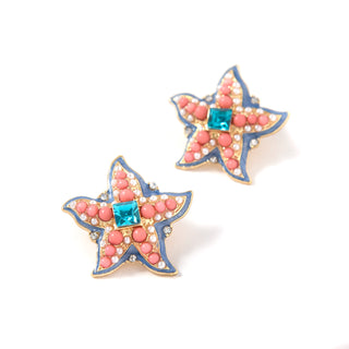 Powder Blue Starfish Earrings