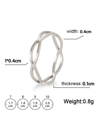 1pc Fashionable Stainless Steel Hollow Out Ring For Women