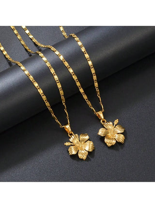 1pc Hawaiian Hibiscus Flower Pendant Necklaces  Accessories Guam Micronesia Jewelry