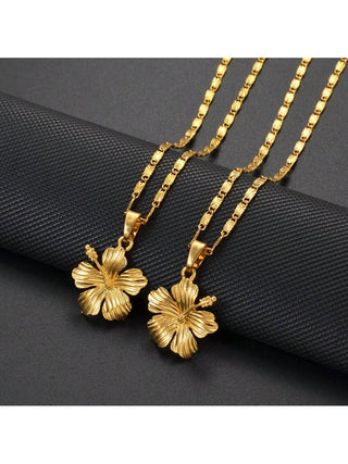 1pc Hawaiian Hibiscus Flower Pendant Necklaces  Accessories Guam Micronesia Jewelry