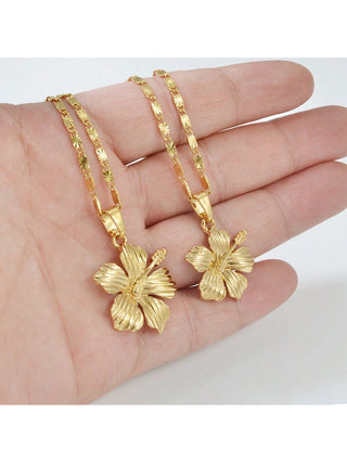 1pc Hawaiian Hibiscus Flower Pendant Necklaces  Accessories Guam Micronesia Jewelry