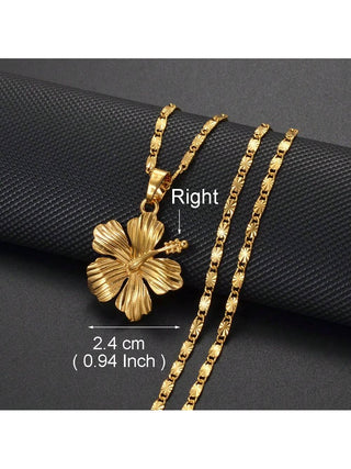 1pc Hawaiian Hibiscus Flower Pendant Necklaces  Accessories Guam Micronesia Jewelry