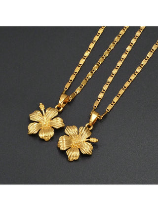 1pc Hawaiian Hibiscus Flower Pendant Necklaces  Accessories Guam Micronesia Jewelry