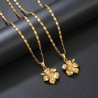 1pc Hawaiian Hibiscus Flower Pendant Necklaces  Accessories Guam Micronesia Jewelry