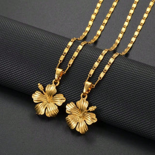 1pc Hawaiian Hibiscus Flower Pendant Necklaces  Accessories Guam Micronesia Jewelry