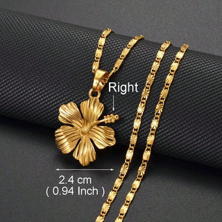 1pc Hawaiian Hibiscus Flower Pendant Necklaces  Accessories Guam Micronesia Jewelry