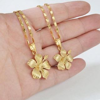 1pc Hawaiian Hibiscus Flower Pendant Necklaces  Accessories Guam Micronesia Jewelry