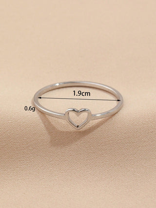 1pc Stainless Steel Fashion Simple Women's Hollow Love Ring Suitable For Women's Daily Decoration Or Gift