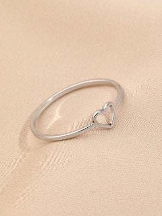 1pc Stainless Steel Fashion Simple Women's Hollow Love Ring Suitable For Women's Daily Decoration Or Gift