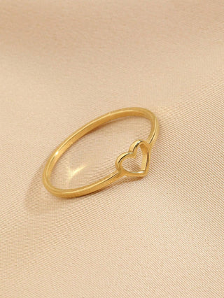 1pc Stainless Steel Fashion Simple Women's Hollow Love Ring Suitable For Women's Daily Decoration Or Gift