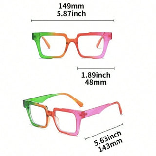 1pc Trendy, Internet Celebrity Inspired, Fashion Magazine-Style Rectangular Frame Y2K Eyeglasses, Concave Design, Stylish, Student Fashion, Versatile Decoration, Clothing Accessory