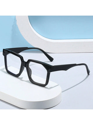 1pc Trendy, Internet Celebrity Inspired, Fashion Magazine-Style Rectangular Frame Y2K Eyeglasses, Concave Design, Stylish, Student Fashion, Versatile Decoration, Clothing Accessory