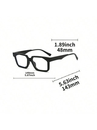 1pc Trendy, Internet Celebrity Inspired, Fashion Magazine-Style Rectangular Frame Y2K Eyeglasses, Concave Design, Stylish, Student Fashion, Versatile Decoration, Clothing Accessory