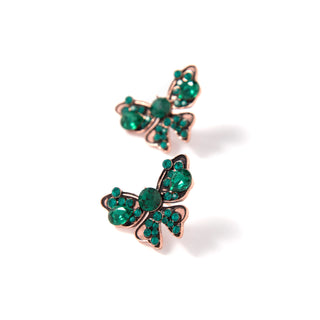 Emerald Crystal Bow Earrings