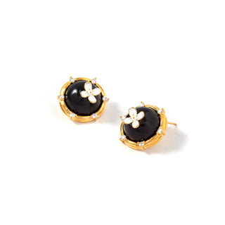 Osmanthus Enamel Zircon Earrings