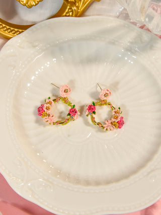 Rose Vine Wreath Earrings