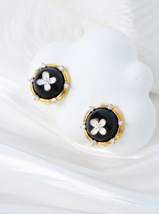 Osmanthus Enamel Zircon Earrings