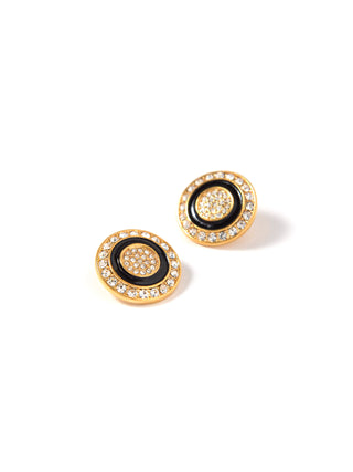 Round Zirconia Black Oil Drop Earrings