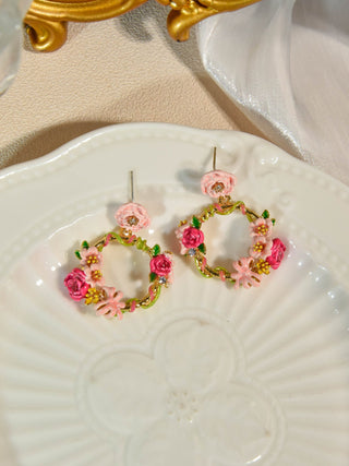 Rose Vine Wreath Earrings