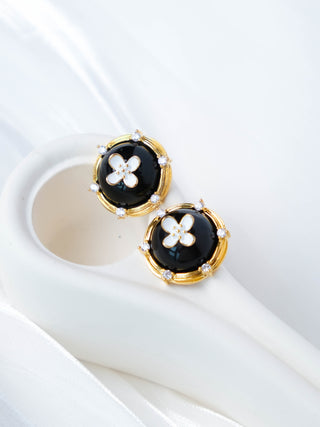 Osmanthus Enamel Zircon Earrings