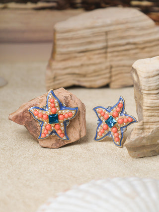 Powder Blue Starfish Earrings