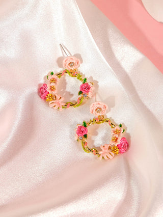 Rose Vine Wreath Earrings