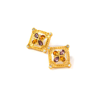 Zirconia Crystal Square Earrings