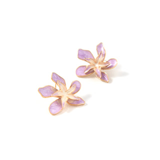 Double Layer Purple Flower Earrings